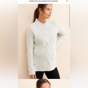 RIPE brand maternity nursing sweater - light grey/neutral - size small/medium